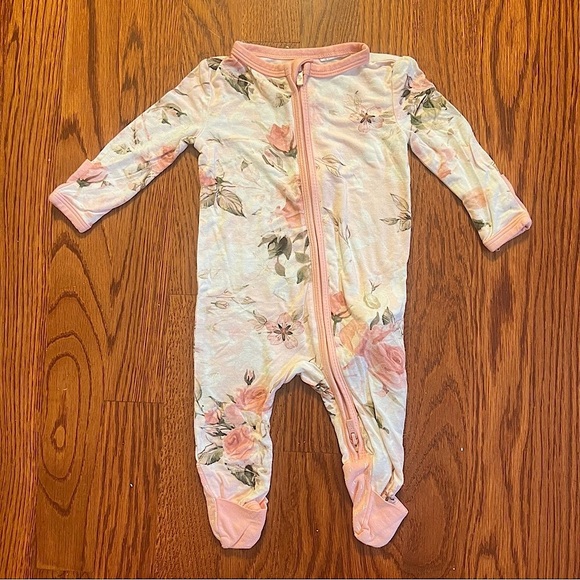 Posh Peanut Vintage Pink Rose Convertible One Piece, Size NB - Picture 3 of 11